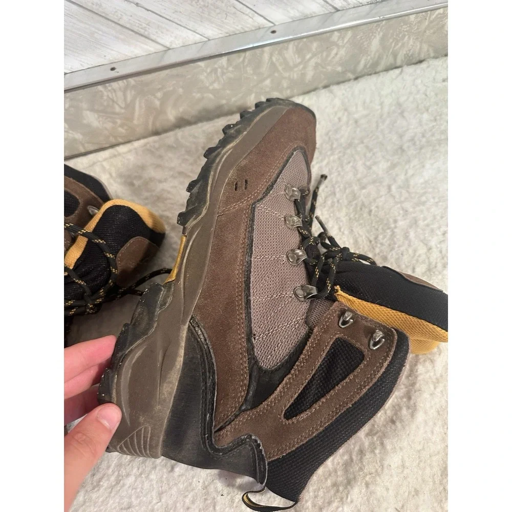 Ozark Trail Men's Mid Hiking Boots Brown Yellow Size 12 Pre-Owned Outdoor Trail
